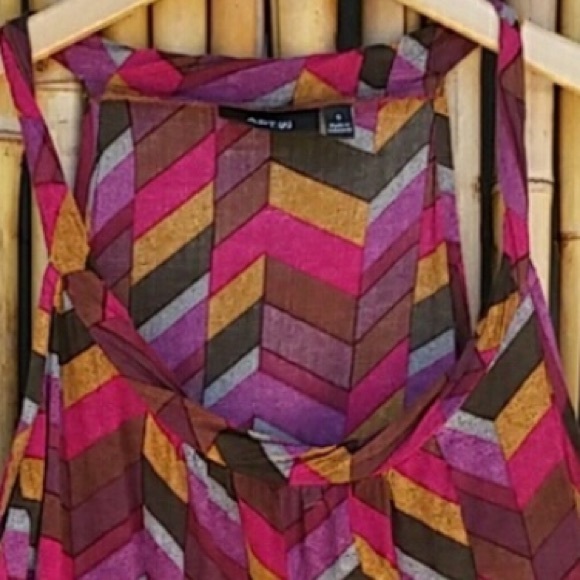 APT9 Pink Gold Black Geo Graphic Print Top - Picture 4 of 5